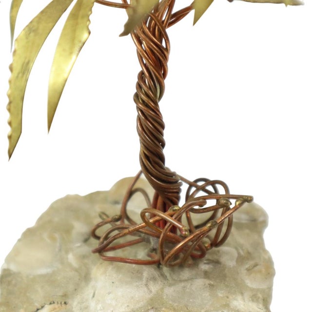 Copper Palm Tree on Rock Sculpture by Daniel Dhaeseleer, 1970s For Sale - Image 5 of 13