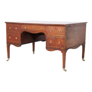 Antique French Louis XVI Style Leather Top Partners Desk