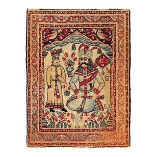 Pasargad DC Fine Handmade Antique Pictorial Rug For Sale