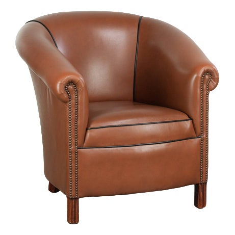 English Cowhide Club Armchair For Sale