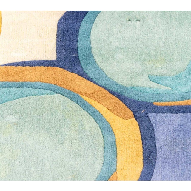 Momeni Blue New Wave Rug, 8' X 5' 2" For Sale - Image 4 of 8