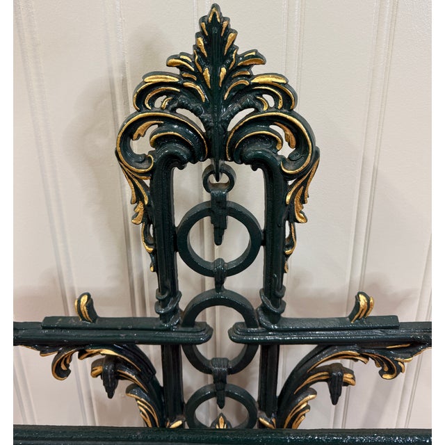 Antique English Gilt & Painted Cast Iron Umbrella Stick Cane Stand For Sale - Image 16 of 16