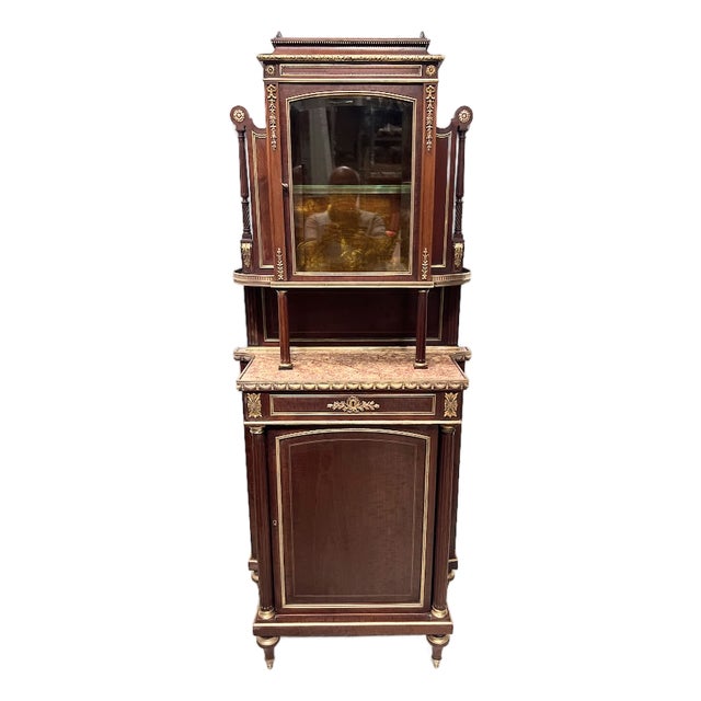 Napoleon III Mahogany and Chased Bronze Display Cabinet, 1800s For Sale