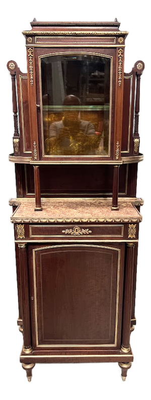 Napoleon III Mahogany and Chased Bronze Display Cabinet, 1800s