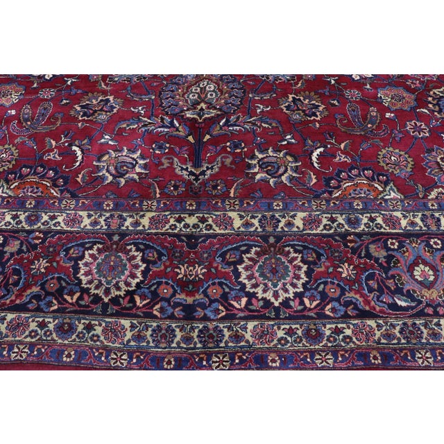 Antique Persian Mashhad Rug - 12'00 X 19'07 For Sale - Image 4 of 9