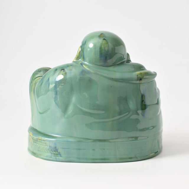 Gio Ponti Italian Green Glazed Buddha Figurine by Gio Ponti for Richard Ginori, 1930s For Sale - Image 4 of 12