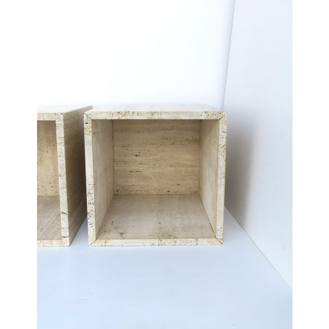 Italian Travertine Marble End Tables, Pair For Sale - Image 17 of 17