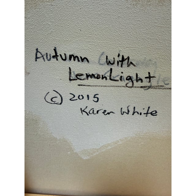 Karen White Autumn With Lemonlight Original Oil Painting, Signed For Sale - Image 4 of 12