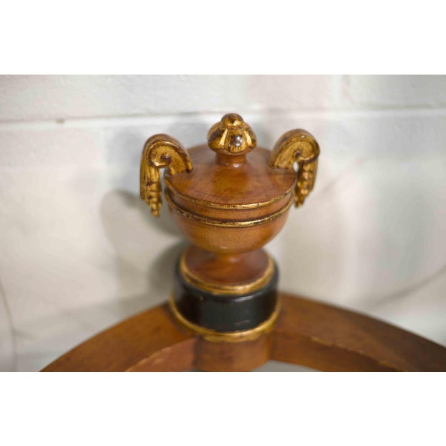 Brown French Neoclassical Style Black & Gold Demi-Lune Marble Console Table & Mirror After Maison Jansen For Sale - Image 8 of 11