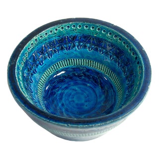 Italian Rimini Blue Ceramic Bowl by Aldo Londi for Bitossi, 1970s For Sale