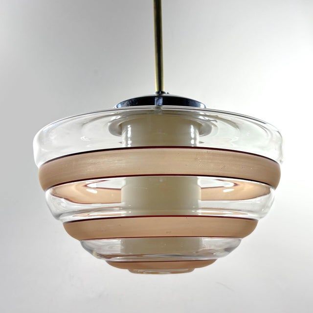 A beautiful scandinavian 1930s pendant lamp, probably produced by the swedish manufacturer boréns. Constructed from a...