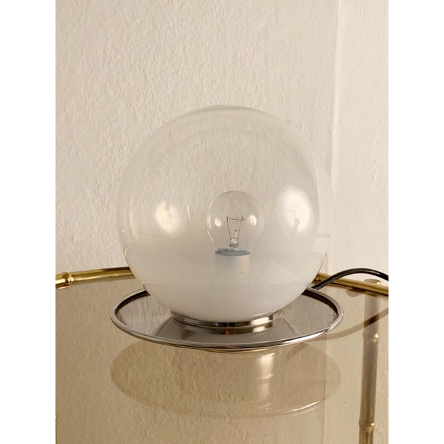 Mid-Century Modern Vintage Spherical Blown Glass Table Lamps, Set of 2 For Sale - Image 3 of 9