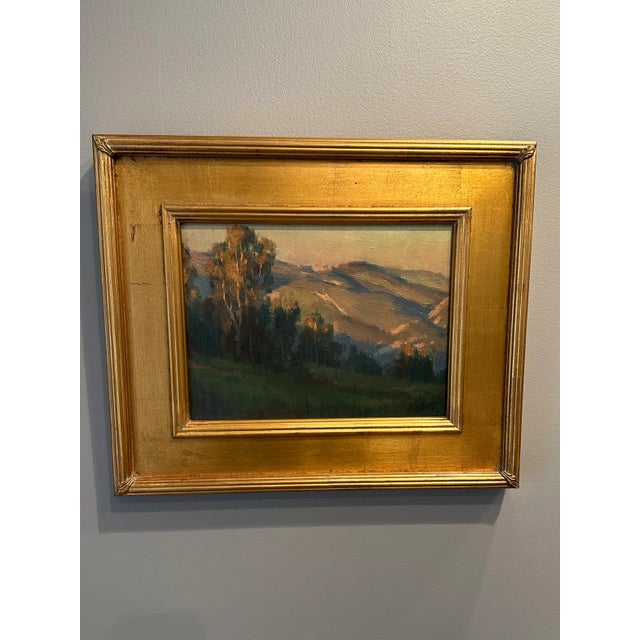 Abstract “Backyard Sunrise” Plein Air Landscape Oil Painting by Michael Obermeyer, Framed For Sale - Image 3 of 16