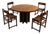 Early Oak Dining Table with Diamond-Carved Chairs by Giuseppe Rivadossi, 1979, Set of 5 For Sale