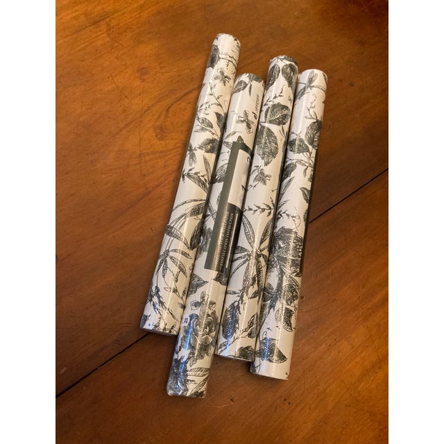 Jiffdiff “Sketch Rose” Pattern in Black White Mural Peel & Stick 4 Rolls For Sale In Dallas - Image 6 of 9