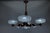 Art Deco French Coppered Metal and Opalescent Glass Chandelier from Ezan, 1930s For Sale - Image 4 of 18