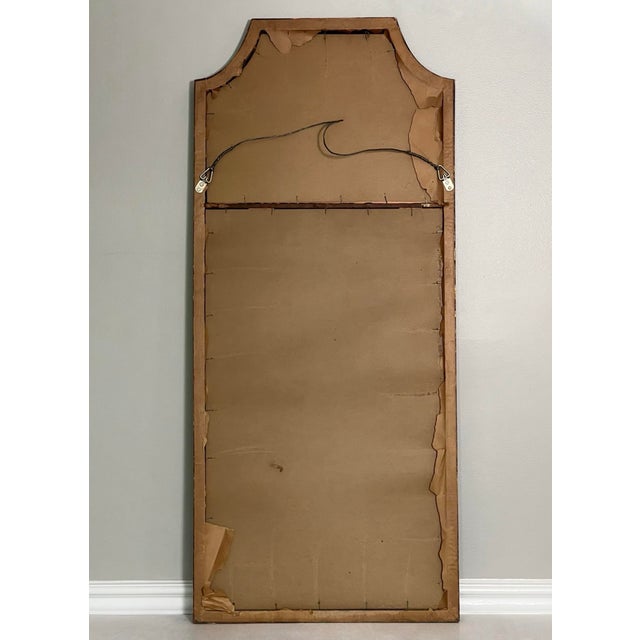 Queen Anne Style Mirror, Etched and Beveled in Ebonized Parcel Gilt Frame, 1940s For Sale - Image 11 of 12