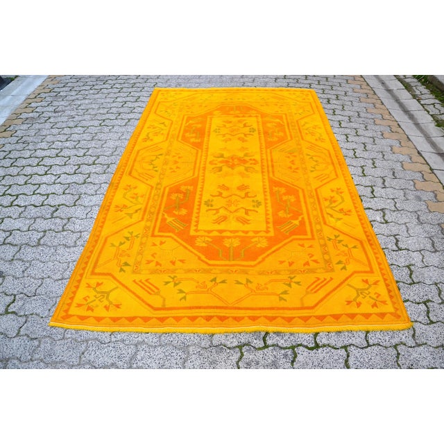 Vintage Mid Century Turkish Orange Rug For Sale - Image 11 of 11