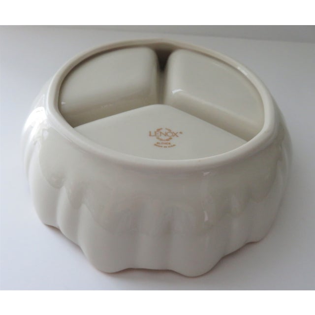 Ceramic Late 20th Century Lenox Symphony Divided Dish Cream Porcelain With 24k Gold Trim For Sale - Image 7 of 8