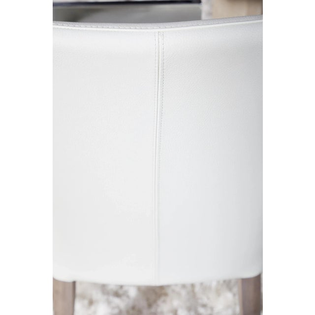 Aurora Grey Wood Dining Chairs, Alabaster Leather, Set of 2 For Sale - Image 10 of 13