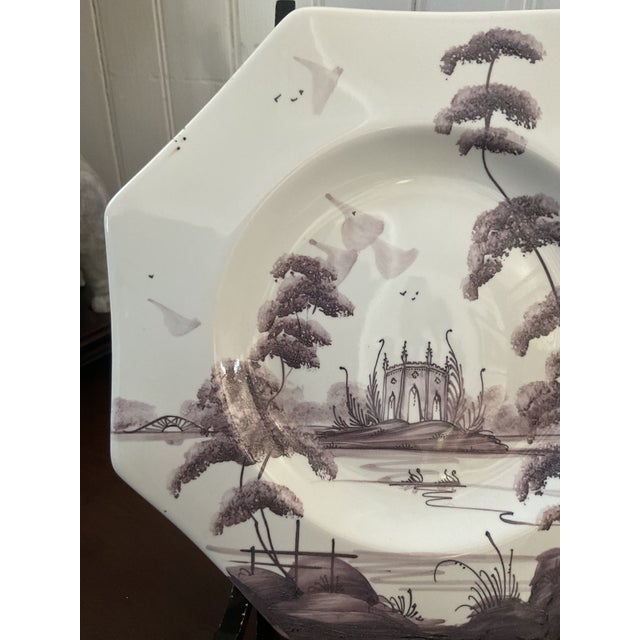 Isis Salad, Dessert or Appetizer Plates, 8” Hand Painted Ceramic - Set of 8 For Sale - Image 9 of 12