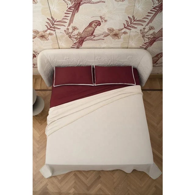 Contemporary Cordonetto Red Bed Set by Chiara Mennini for Midsummer Milano, Set of 4 For Sale - Image 3 of 4