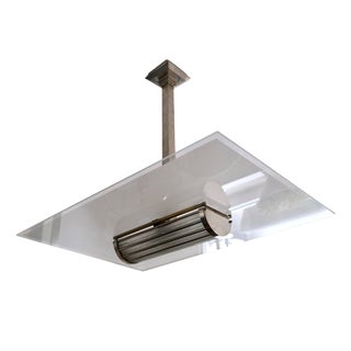 Ceiling Lamp with Glass Rods and Chrome Plating, 1930s For Sale