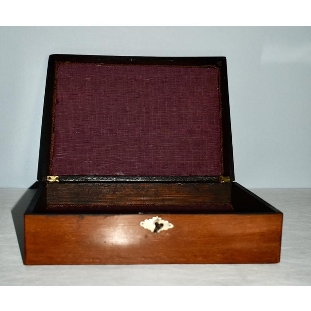 Traditional Vintage Decorative Lined Wooden Box For Sale - Image 3 of 13