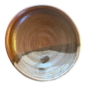 1970s Signed Ann Campbell Studio Pottery Bowl – Organic Earth Tone Glaze