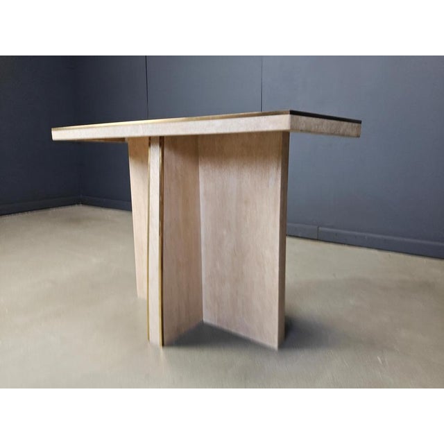 Vintage Travertine and Brass Console Table, 1970s For Sale - Image 11 of 13