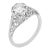 1940s Retro Gia 0.65 Carat Diamond 18k White Gold Engagement Ring, Size 7 For Sale