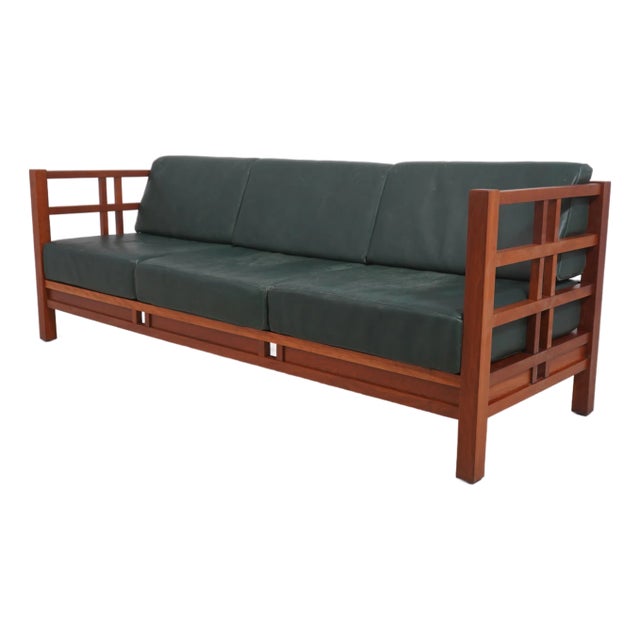 Thomas Moser Winward Cherry Leather Sofa For Sale