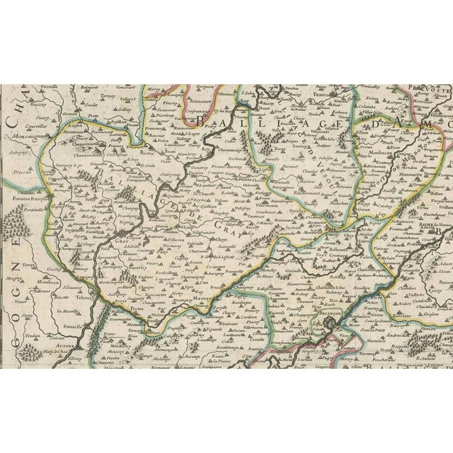 Large Antique Map of Franche-Comté, 1681 For Sale - Image 6 of 10