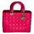 Christian Dior Lady Dior Large Lambskin Hot Pink / Fuschia Handbag, Excellent For Sale - Image 15 of 18