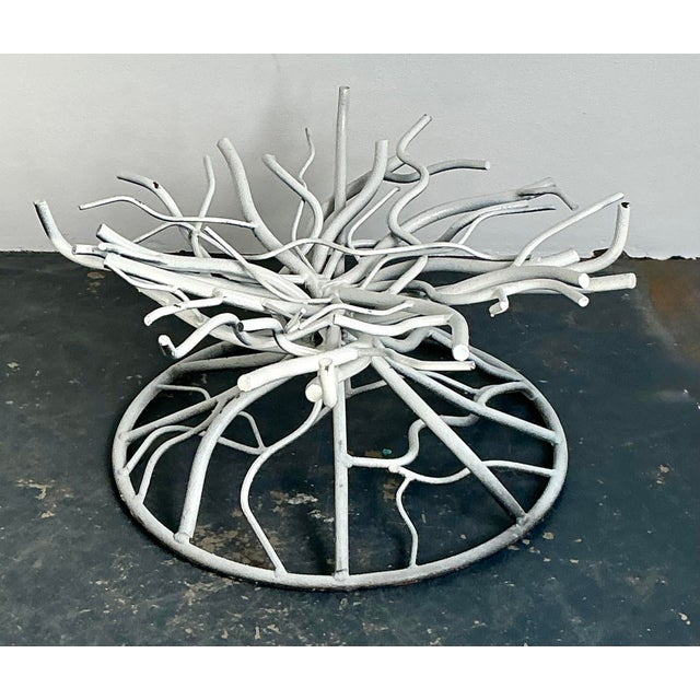 Vintage Boho Wrought Iron Coral Branch Coffee Table Pedestal For Sale In West Palm - Image 6 of 8