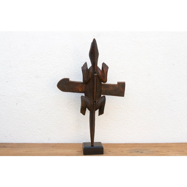African Large Carved Dogon Crocodile Door Guardian For Sale - Image 3 of 10