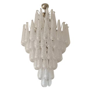 Large Drop Crown Chandelier in Murano For Sale
