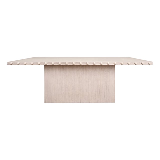 Matthew Izzo Home Lucian White Oak Studded Edge Dining Table For Sale
