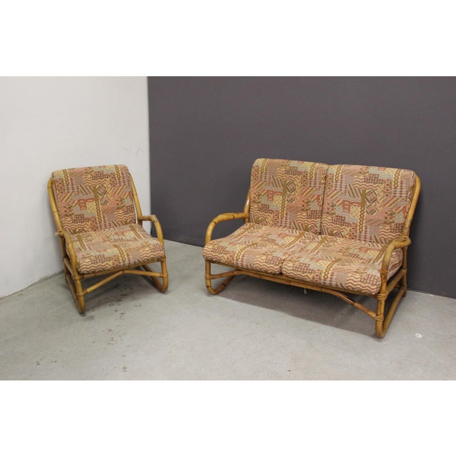 Rattan Garden Furniture Set, 1970, Set of 2 For Sale - Image 9 of 11