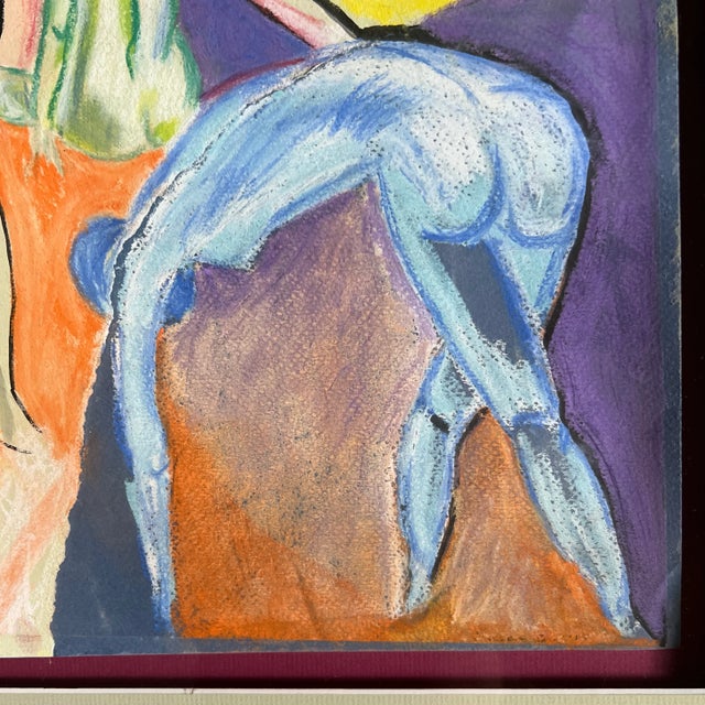Paper Contemporary American Abstract Nude Watercolour and Pastel Painting on Paper by Susan Berris For Sale - Image 7 of 12