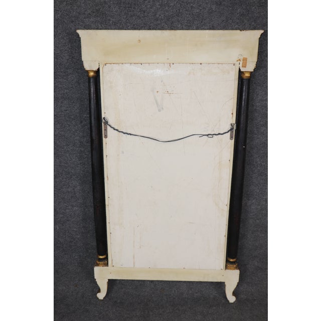 Unique Italian Venetian Creme Painted Gilded Mirror With Eglomise Figural Panel For Sale - Image 10 of 11