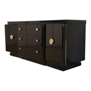 1960s Vintage Sideboard - Newly Restored in Black Lacquer For Sale