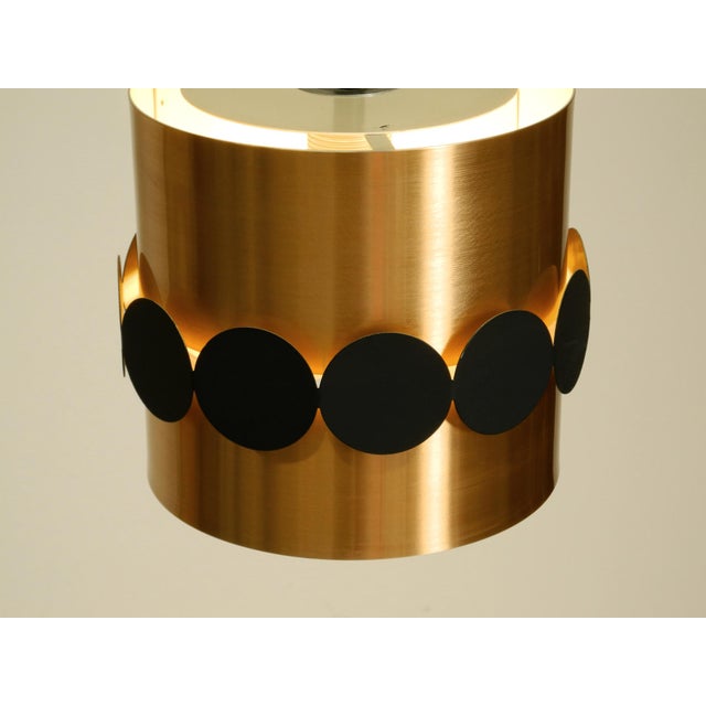Original 1960s Space Age Pendant Lamp by Doria, Made of Copper-Anodized Aluminum and Black and White Lacquered Metal from Doria Leuchten For Sale - Image 12 of 18