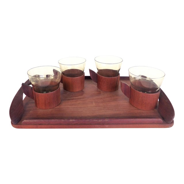 MidCentury Danish Modern Teak Tea Set & Tray Set of 5 Chairish