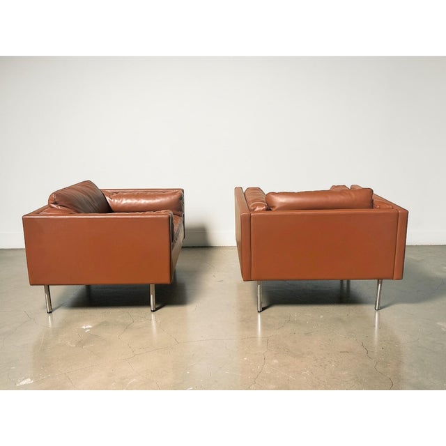 Herman Miller Leather Bolster Club Chair For Sale - Image 10 of 12