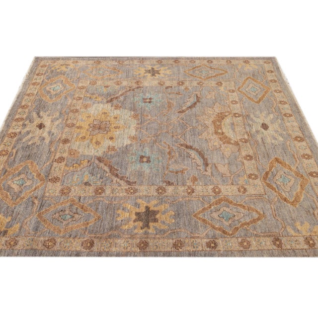 Textile 21st Century Modern Square Sultanabad Rug 6 X 6 For Sale - Image 7 of 9