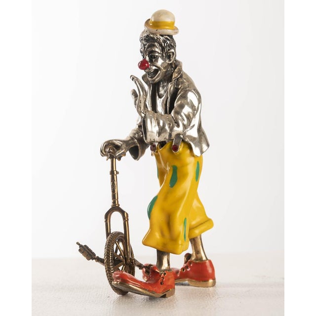 Italian Clowns in Enamelled Sterling Silver from Sorini, Italy, 1970s, Set of 2 For Sale - Image 4 of 18