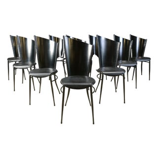 Post Modern Wooden Dining Chairs, 1980s, Set of 10 For Sale
