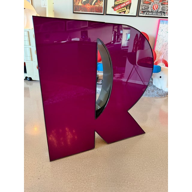 Vintage XLarge Marquee Letter Metal Acrylic Sculpture Object For Sale - Image 15 of 18