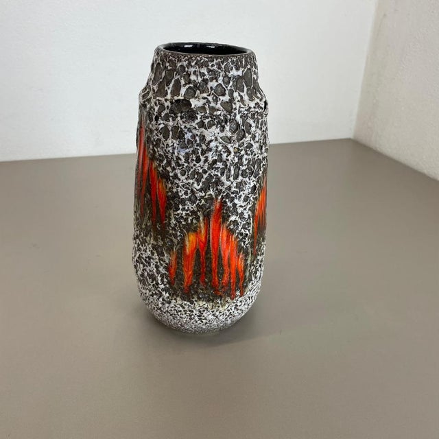 Zig Zag Lora Fat Lava Vase attributed to Scheurich, Germany
